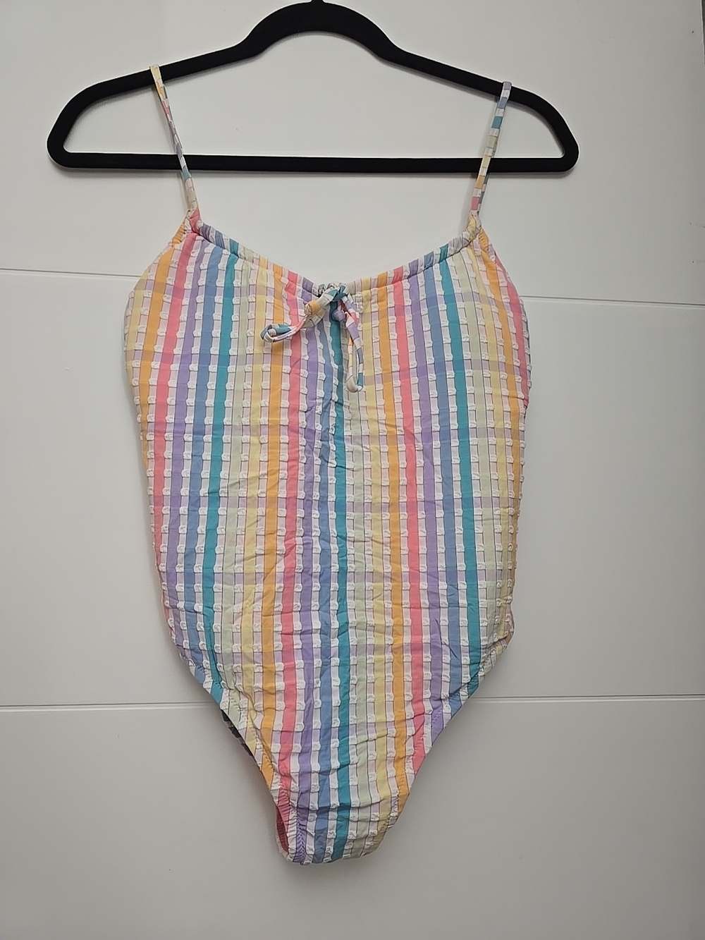 J. Crew Pastel Rainbow Striped One-Piece Swimsuit